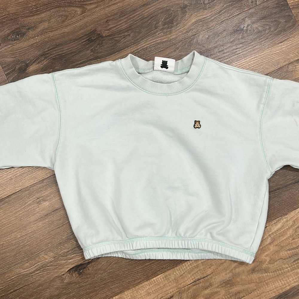 teddy fresh classic fleece cut off crewneck, size S. Pale green - Picture 13 of 15